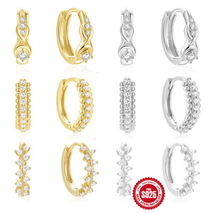 New 925 Sterling Silver 8-Character Twisted Element Earrings, High-End Diamond-Encrusted Earrings, European and American Best-Selling Elegant Earrings