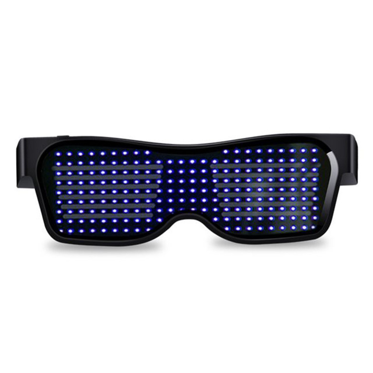 LED Bluetooth gafas luminosas APP Control de conexión de teléfono móvil dinámico luminoso multi-idioma Bar discoteca accesorios de audio