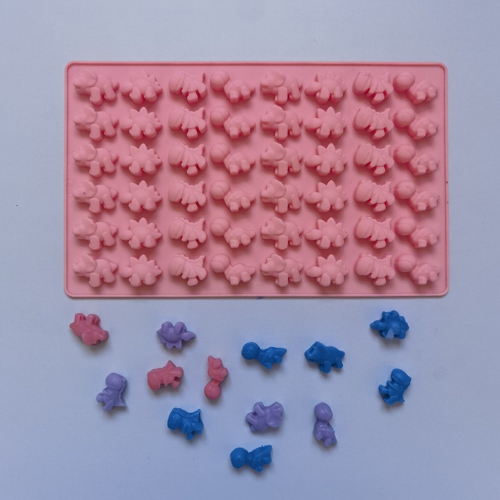 48 pequeños dinosaurios 132 chocolate molde de silicona pastel helado pudín molde de postre jabón utensilios