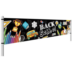 300x50 跨境開學季戶外庭院裝飾海報學校開學布置橫幅批發定製