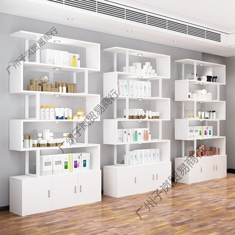 化妆品展示柜美甲理发店产品陈列柜母婴货柜直播间样品置物架