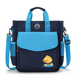 Primary school students large capacity study bag junior high school tutorial bag shoulder information bag Oxford canvas handbag men's carrying book bag