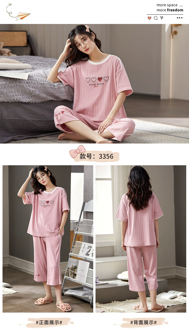 satin pajamas SLPBELY Summer Women's Sleep Lounge Pajamas Set Short Sleeved Women Pajama Set Cartoon Pyjamas Lovely Sleepwear M L XL XXL XXXL satin pajama set