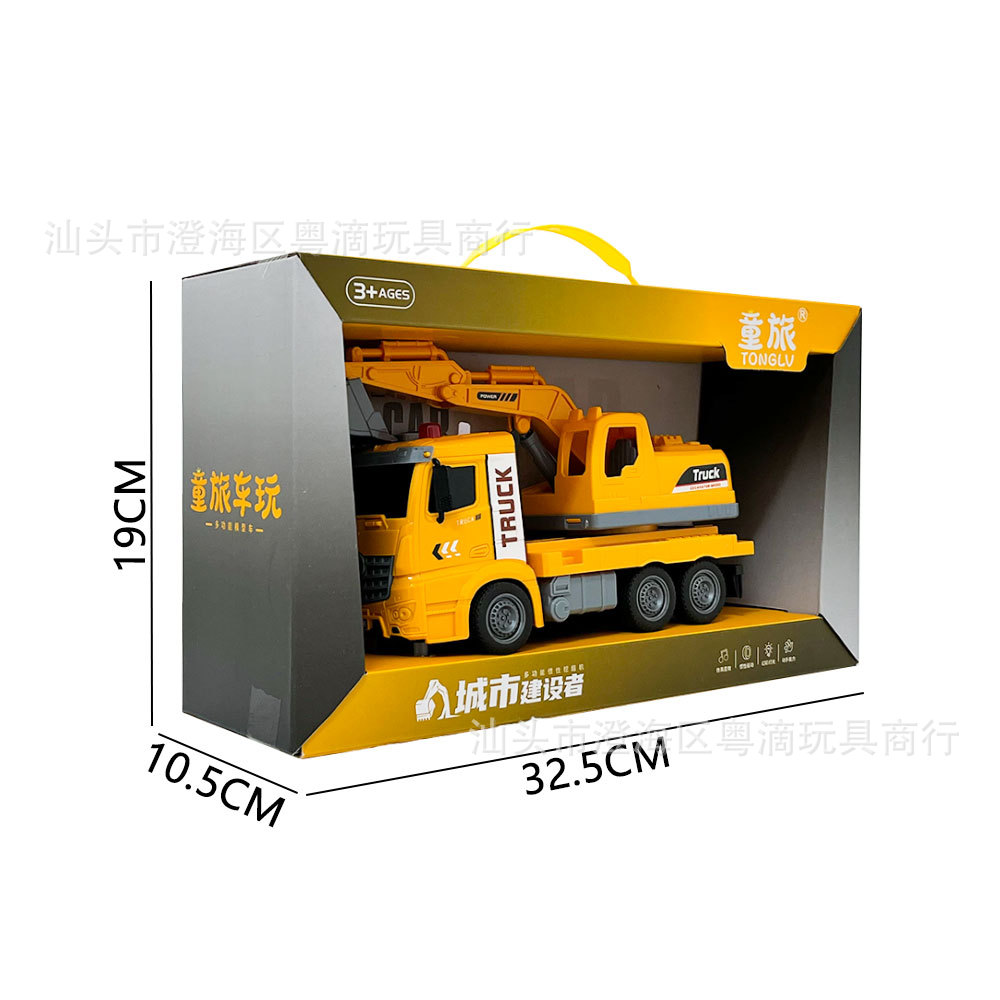 Educación temprana de ingeniería de cemento excavadora historia de música con luces niño coche de juguete de inercia conjunto de regalos