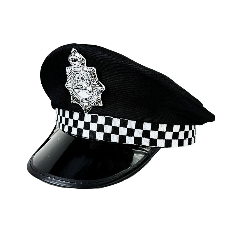 Sombrero de policía europeo y americano de siete colores de Amazon, uniforme sexy, sombrero de fiesta, sombrero de capitán de Halloween, sombrero de policía europeo y americano