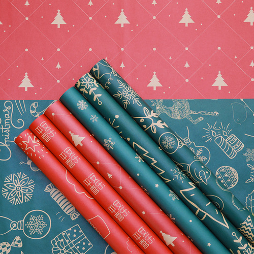 Year of the Rabbit Christmas gift box gift wrapping paper Christmas Eve apple exquisite bouquet flowers gift wrapping paper
