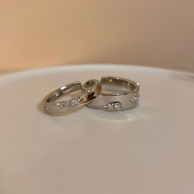 Silver Plain Zircon Open Set For Women Minimalist Style Couple Rings Fashion Personality Index Finger Ring Trend_voghion.com