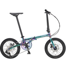 16寸鋁合金折疊自行車shimano9速成人兒童車輕便時尚公路自行車