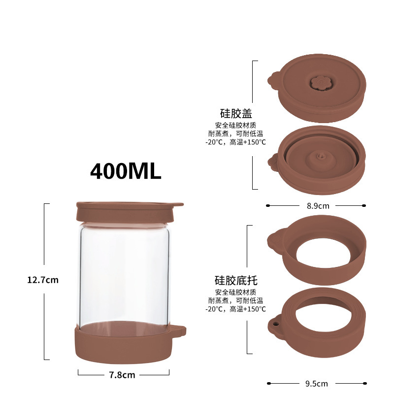 跨境亚马逊高硼硅玻璃水瓶硅胶盖防漏密封果酒瓶1000ml茶水饮料瓶|undefined