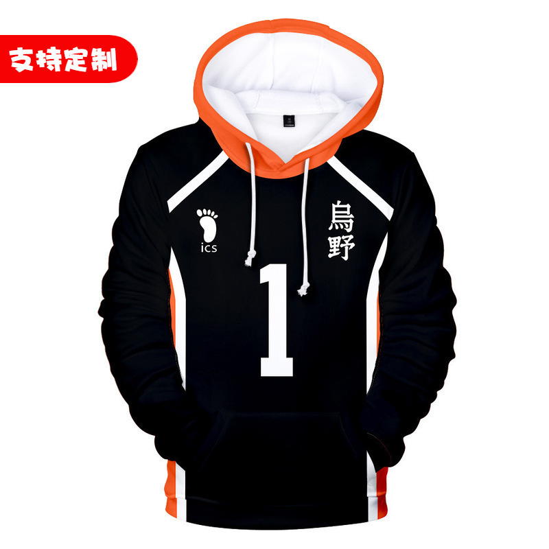 New Anime Haikyu Volleyball Boy Character Clothing Fashion Hoodie Pullover with Hood Sweatshirt Wholesale