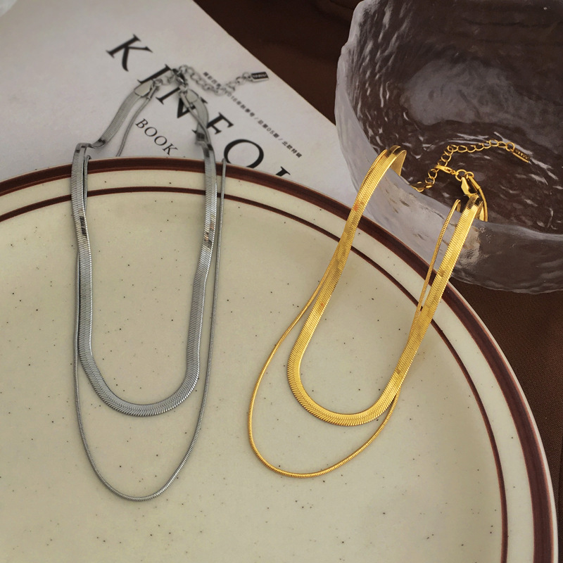 Fashion Snakeskin Copper Layered Necklaces Plating Copper Necklaces