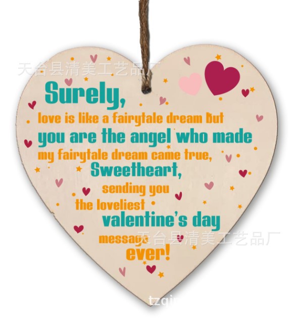 Colgante de pieza de madera de amor estilo amor 1 paquete