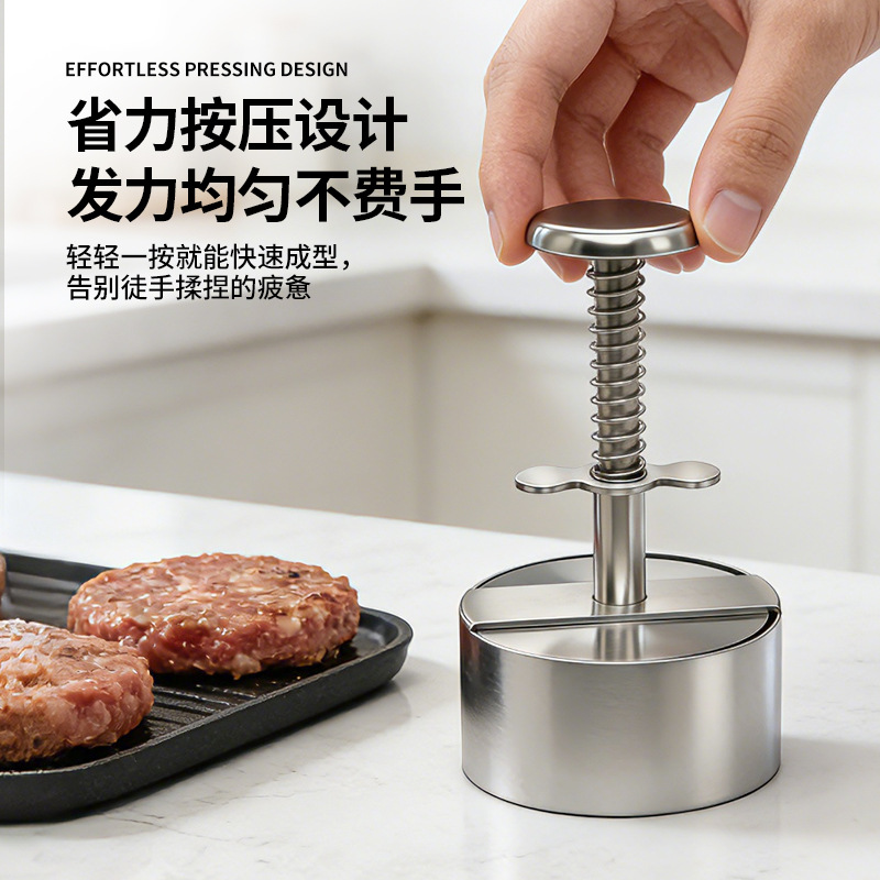 De acero inoxidable de prensa de tipo de acero hamburguesa de carne de prensa de la torta de carne molde que hace pastel de carne bola de arroz artefacto de prensa de la torta