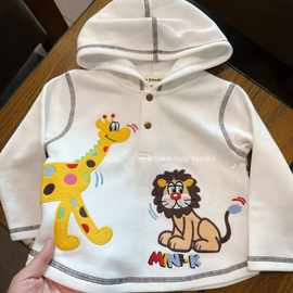超重工!超可爱!超有品质 刺绣狮子长颈鹿 棉软棉男女童卫衣