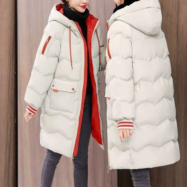 Long down jacket, mid-length, Korean style, oversize