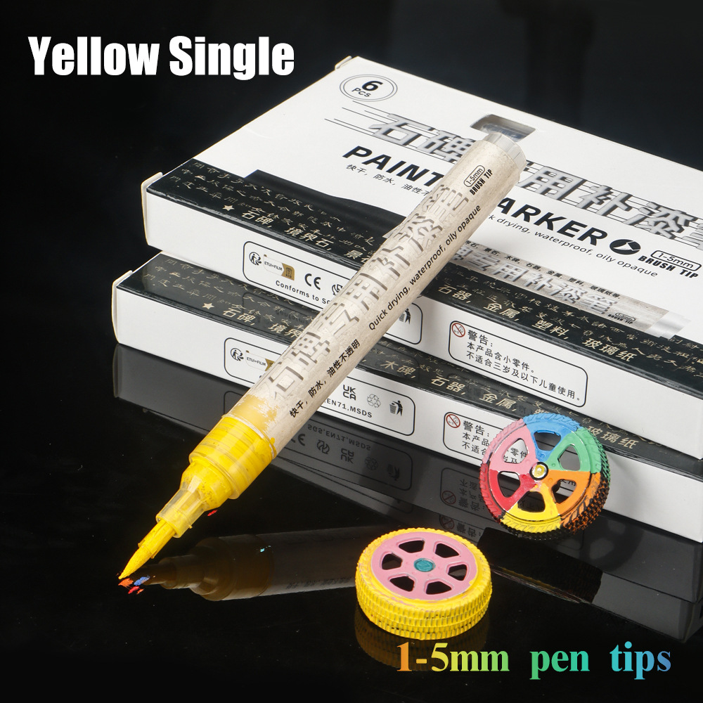 12 colores bolígrafo de pintura blando conjunto de cepillo aceitoso graffiti bolígrafo de pintura impermeable no desvanecido bolígrafo al por mayor