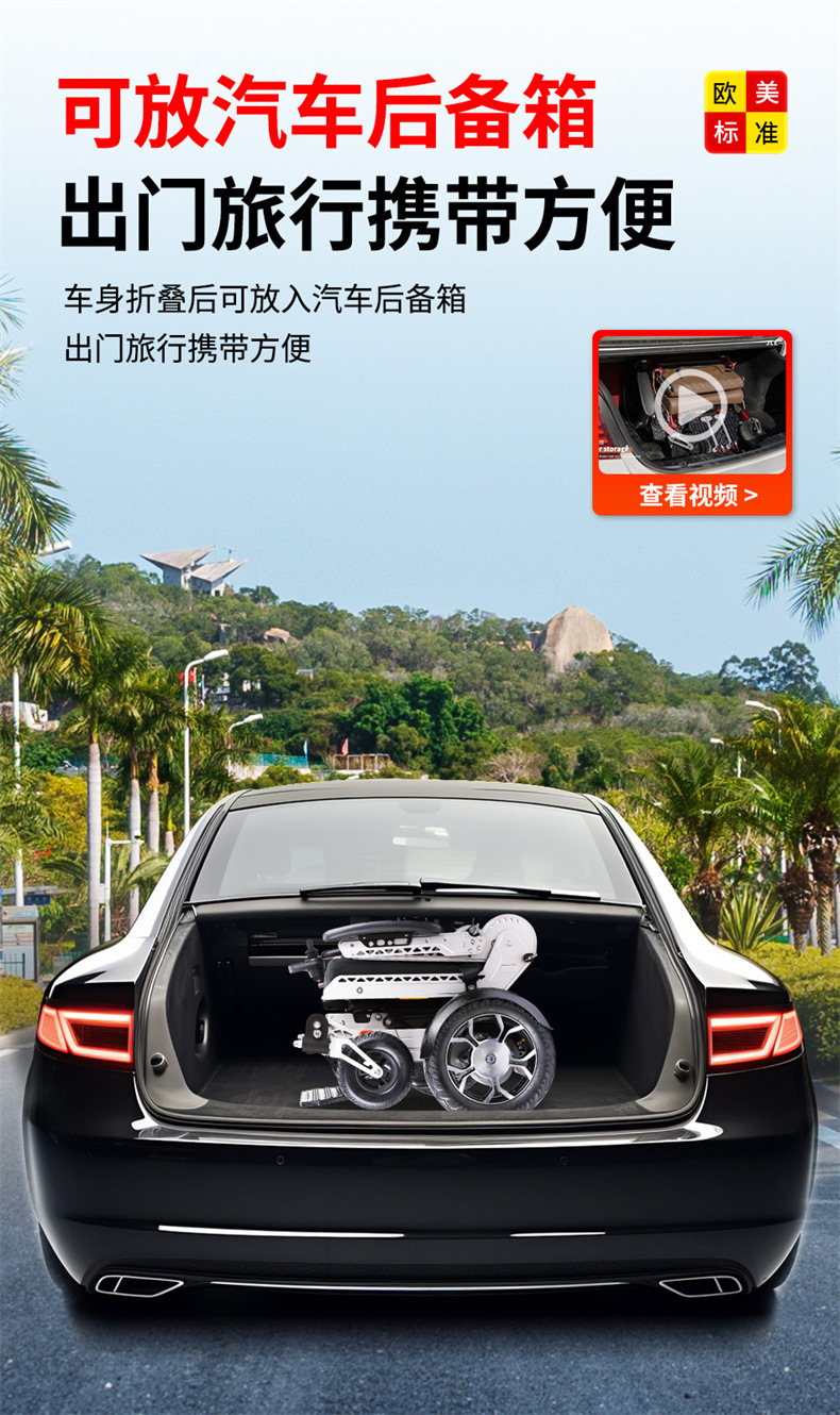 Swiss Brand Bangfu Electric Wheelchair, Intelligent Fully Automatic Folding and Lifting Seat, Special Mobility Vehicle for Disabled Elderly People