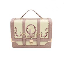 新款小清新学院风爱丽丝刺绣蝴蝶结双肩女包单肩包韩版时尚斜挎包