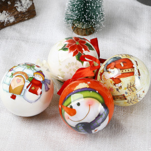 Cross-Border Christmas Tree Decoration Pendant Christmas Ball Holiday Gift Spiral Pattern Flower Paper Foam Ball Crystal Glue Christmas Ball