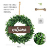 Customized hemp rope+hook simulation plant flower ring cross -border home doors and windows hanging decoration simulation green plant fake flower ring