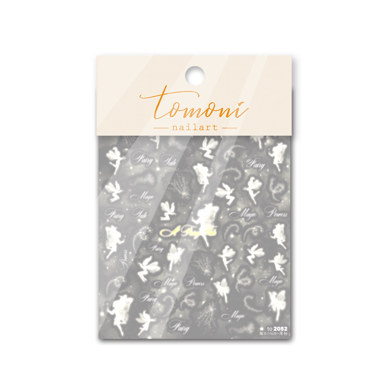 Tomoni en línea celebridad uñas pegatinas decorativas pequeño patrón alivio de dibujos animados suave Hada hueco pegatinas estrella gradiente flash