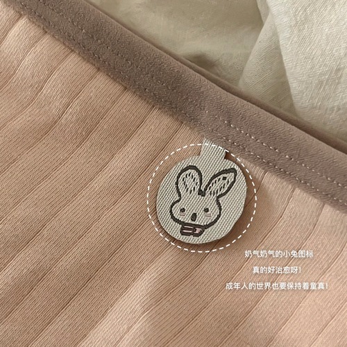 Japanese cute rabbit pure cotton girls' underwear, mid-waist simple and sweet macaron color girls' cotton briefs