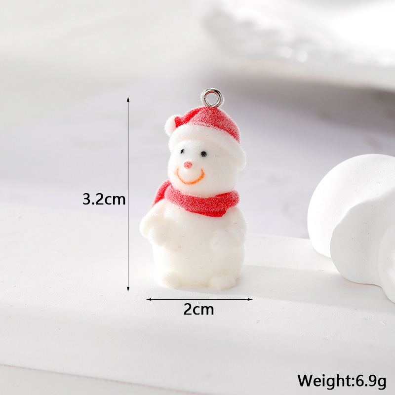 100g Weight Pendant Jewelry Making Type DIY Jewelry Accessories Classification 10 PCS/Package Quantity Flocking Material Christmas Festival Snowman Pattern Epoxy Design Cartoon Style Style 10 PCS/Package Flocking Snowman Pendant 4