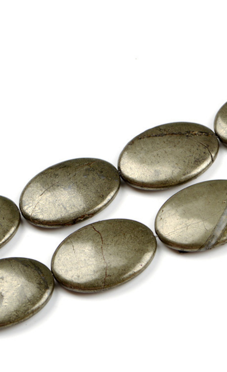 28g Weight Beads Jewelry Making Type Horizontal 30*40mm, 6*8mm Jewelry Making Size DIY Jewelry Accessories Classification Smooth Embellishment Pyrite Stone Type A String of 400mm Quantity natural stone Material Geometric Pattern All Seasons Season Retro Style A String Of 400mm Horizontal 30*40mm 6*8mm Natural Stone Pyrite Geometric DIY Jewelry Accessories Beads