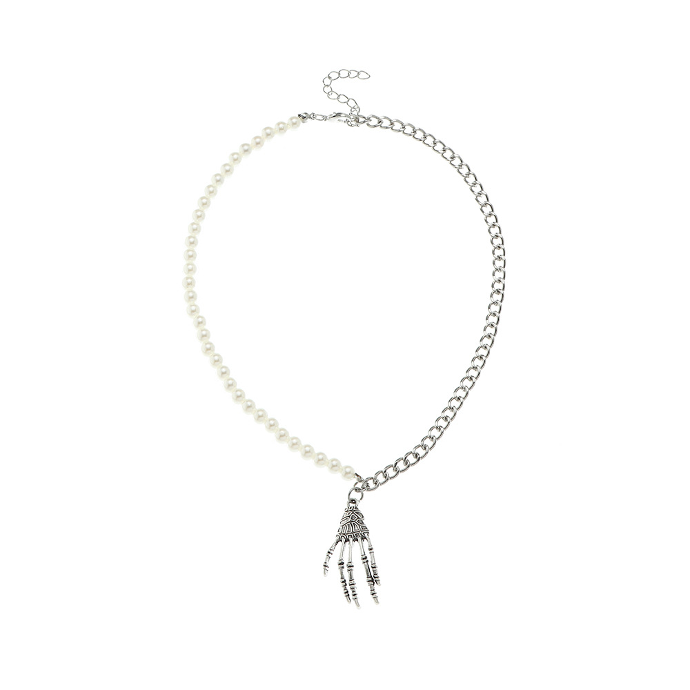 Punk Stitching Chain Halloween Ghost Claw Pendant Necklace Wholesale Nihaojewelry