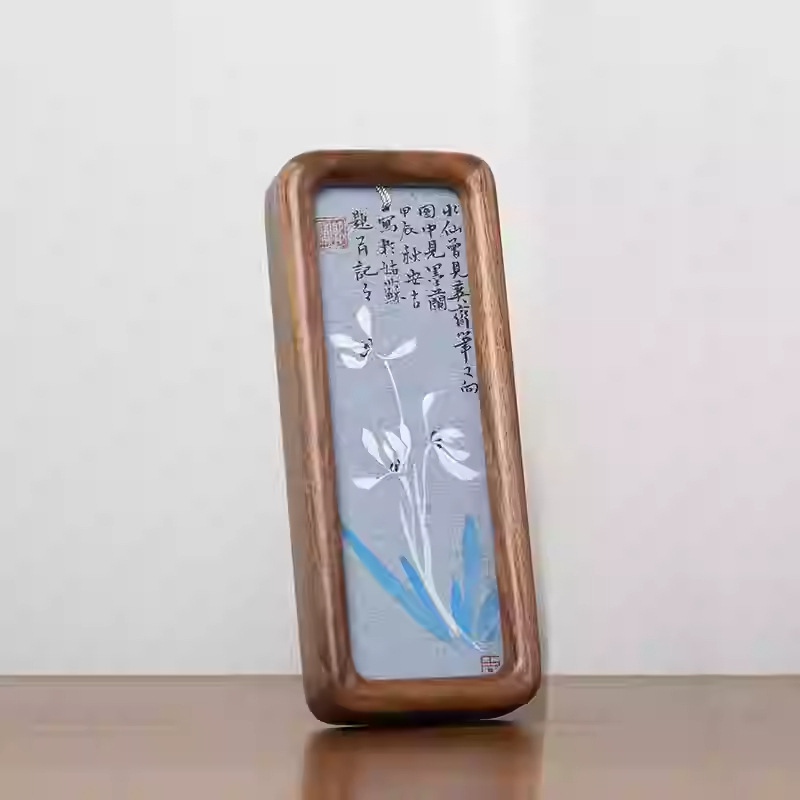 North American Black Walnut Mortise and Tenon Long Bookmark Photo Frame Table Gift Antique Cultural and Creative Rice Paper Chinese Style Ornaments