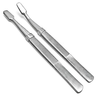 Mirror light stainless steel duckbill clip flat clip stamp photo clip fake eyelash curler auxiliary straight head large flat mouth tweezers