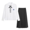 Long-sleeve, long skirt, megaphone, mid length