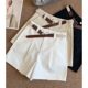 Real shot 2025 new version of the network red hot girls high Denim wash cotton fabric Joker high waist shorts wide leg pants