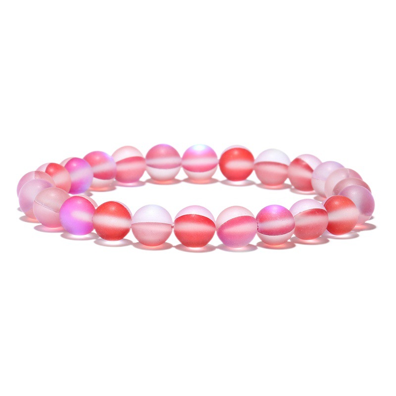 Europeo y americano transfronterizo caliente esmerilado Moonstone poke pulsera joya hecha a mano con cuentas hombres y mujeres joyería de comercio exterior