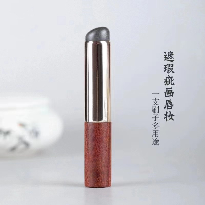 Cepillo labial de gelatina, cepillo labial de color, cepillo labial a prueba de polvo con cubierta, cepillo labial portátil, cepillo labial, herramienta de maquillaje de belleza