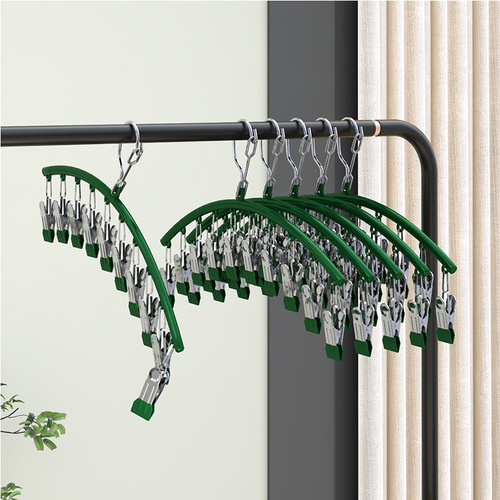 Dip plastic clothespin, windproof clip, multi-functional, traceless, non-slip underwear clip, hook for drying socks, household clothes hanger