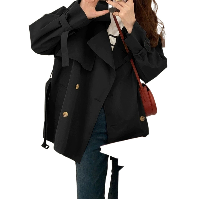 Autumn trench coat, short jacket, high-end, British style