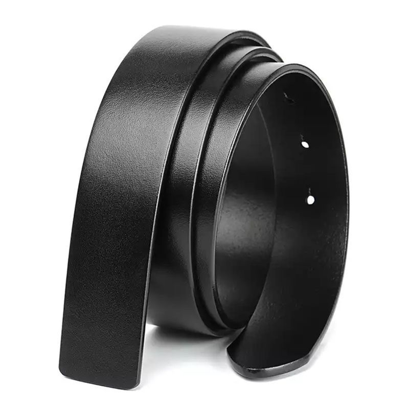 Unleaded Leather Plate Buckle Belt Body 3.8 Wide Single Layer Leather Antique Non-Buckle Smooth Buckle