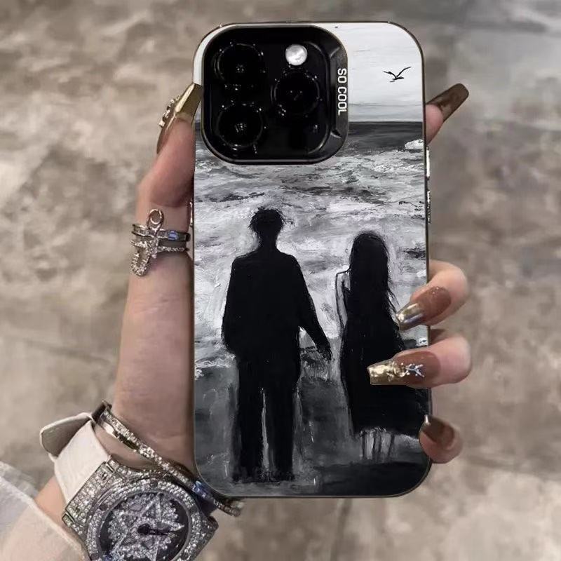 Funda para teléfono móvil iphone16 pareja Apple 15promax/14 anti-caída 13pro12 romántico 11 Europa y América