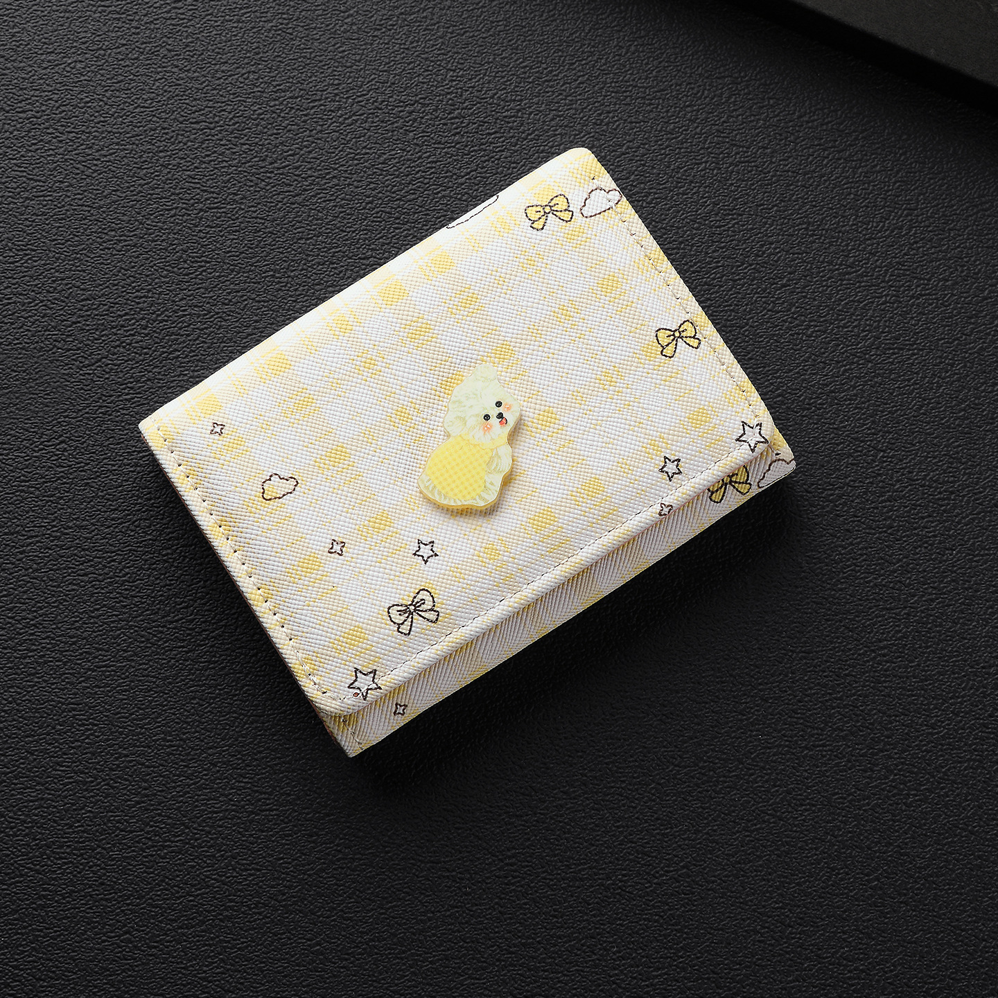 W-3521 : Portefeuille à trois volets - jaune