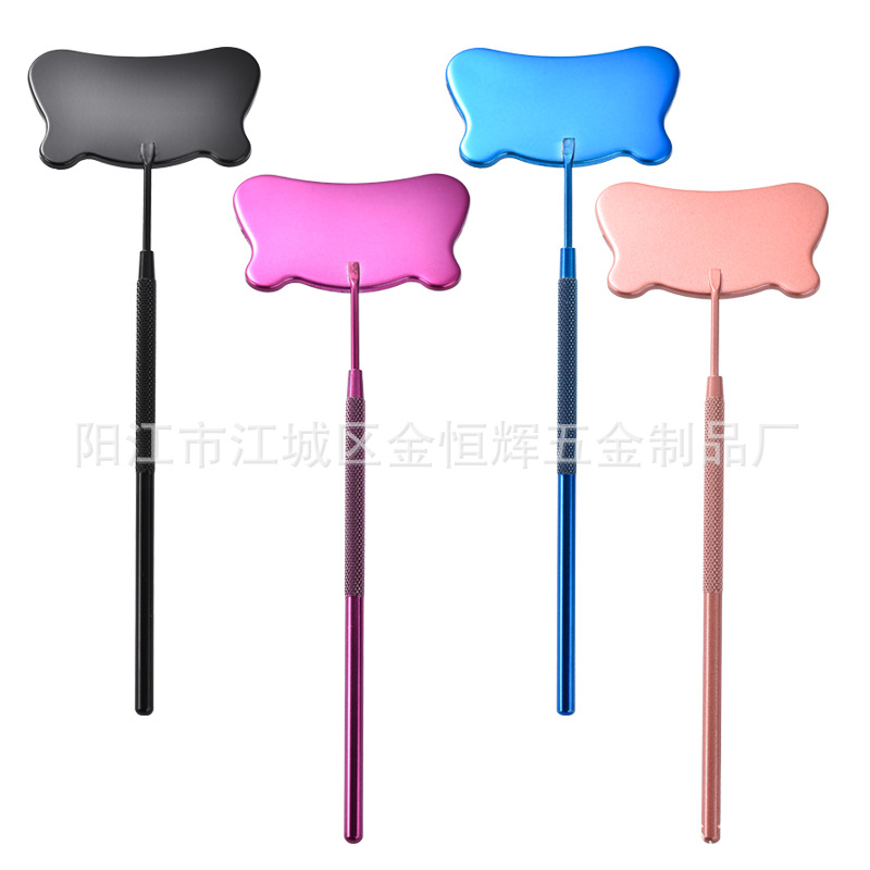 Espejo de maquillaje de acero inoxidable ceja cheque cuadrado espejo color anti-niebla belleza herramienta auxiliar pestañas espejo al por mayor