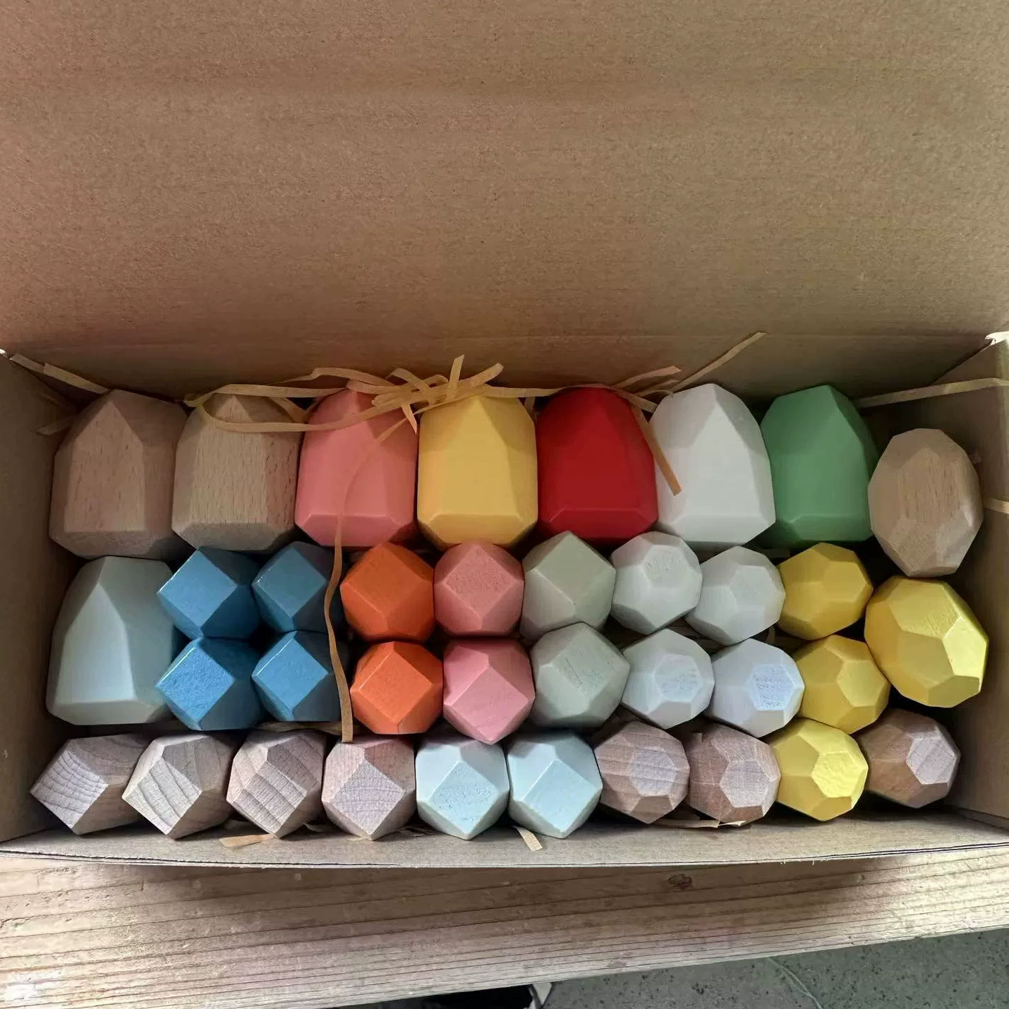 Красочная деревянная башня Montessori, конструктор, Дженга, игрушка, (跨境交易), раннее образование
