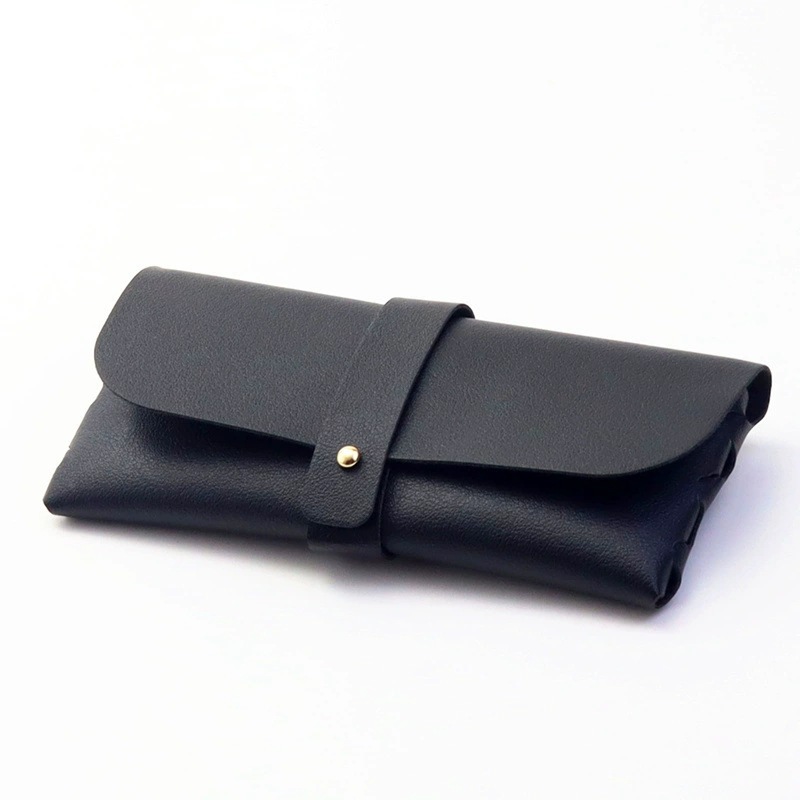 Black leather box [button style]