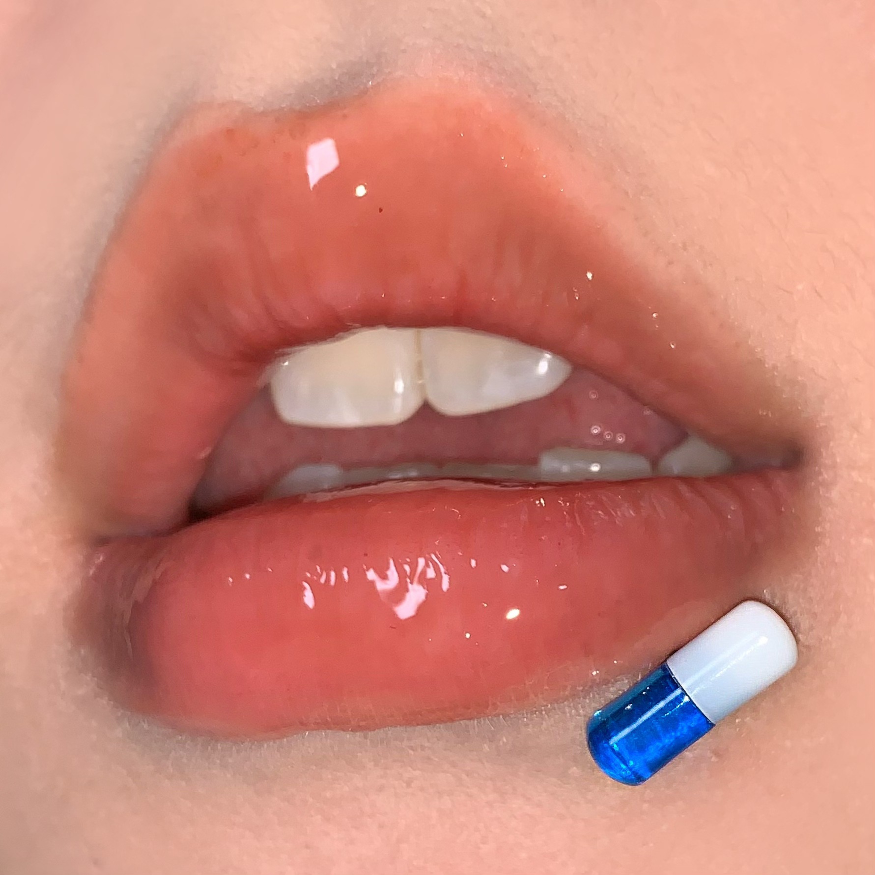 Labret stud lip piercing jewelry styling detail