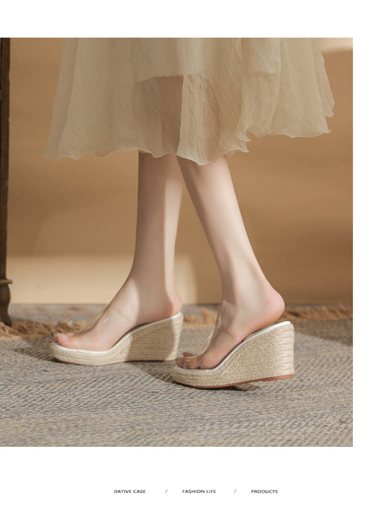 Sandal cao gót nữ đế xuồng bít mũi hở ngón, gót 9 cm, phong cách mới 2026 — màu trắng chi tiết 8