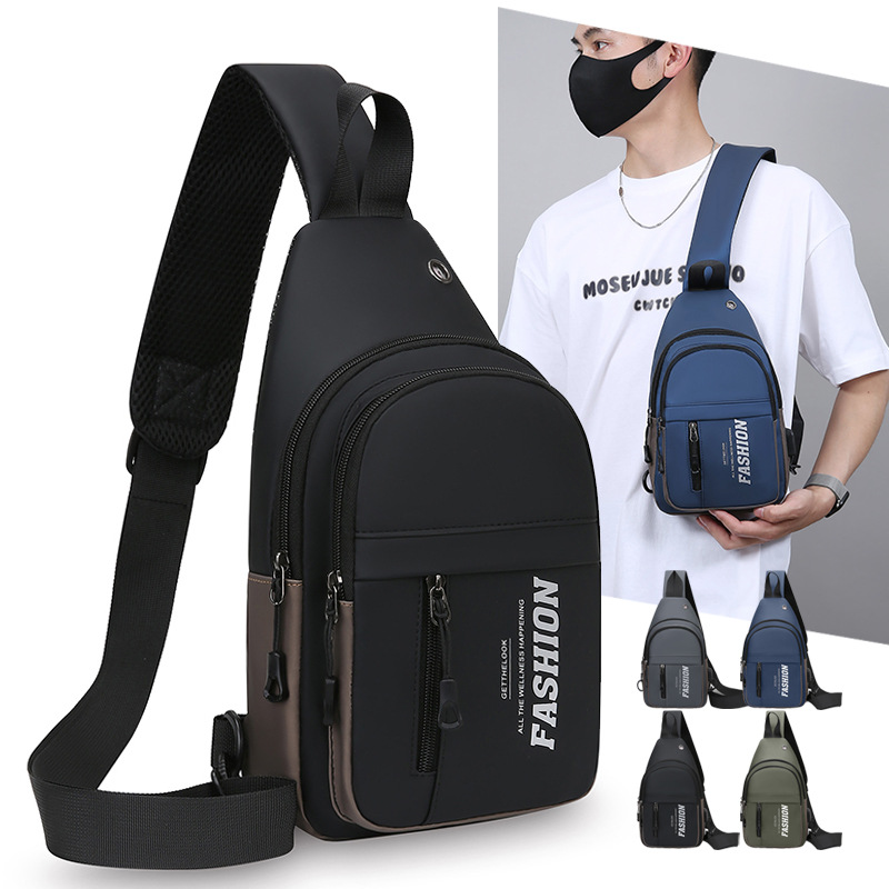 Bolso bandolera Trendy de moda salvaje para hombres Bolso de pecho multifuncional deportivo 2025 nuevo estilo mochila pequeña de un solo hombro para mujeres