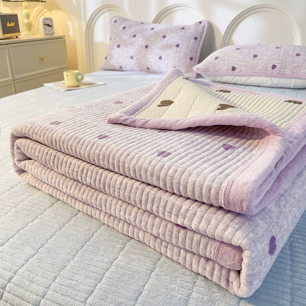 Purple Heart [Milk Velvet Right Angle Bed Cover]
