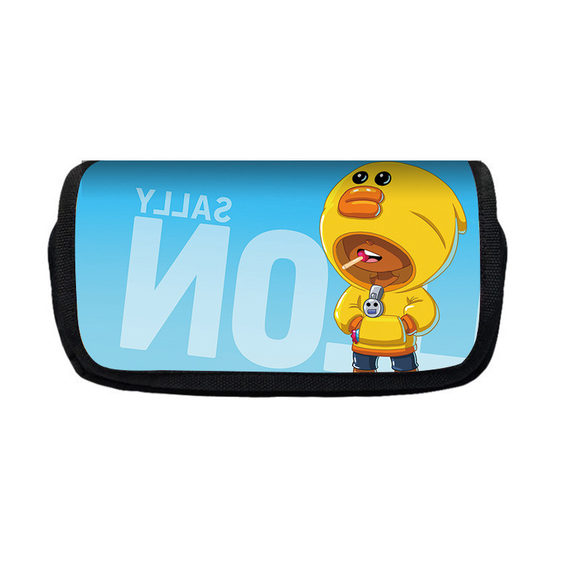 Nuevo salvaje bolsas de lápiz de estudiantes de gran capacidad caja de papelería personaje creativo de niños caja de lápiz doble lote transfronterizo