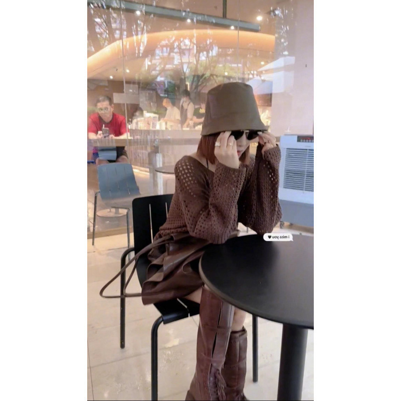 现货 高级感复古镂空长袖毛衣女早秋百搭洋气时尚针织上衣|undefined