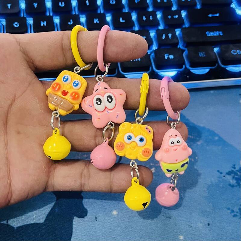 New Spongebob Squarepants Patrick Star Keychain Cute Cartoon Pendant Girl School Bag Accessories Best Friend Gift Palm